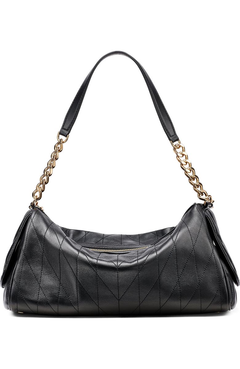 KARL LAGERFELD PARIS Lafayette Satchel, Alternate, color, Black/Gold