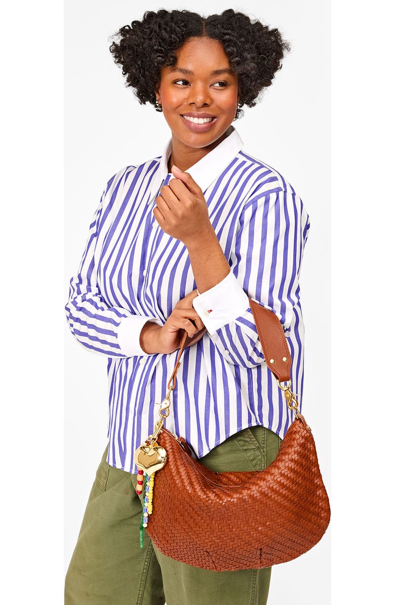Clare V. Moyen Woven Leather Messenger Bag, Alternate, color,