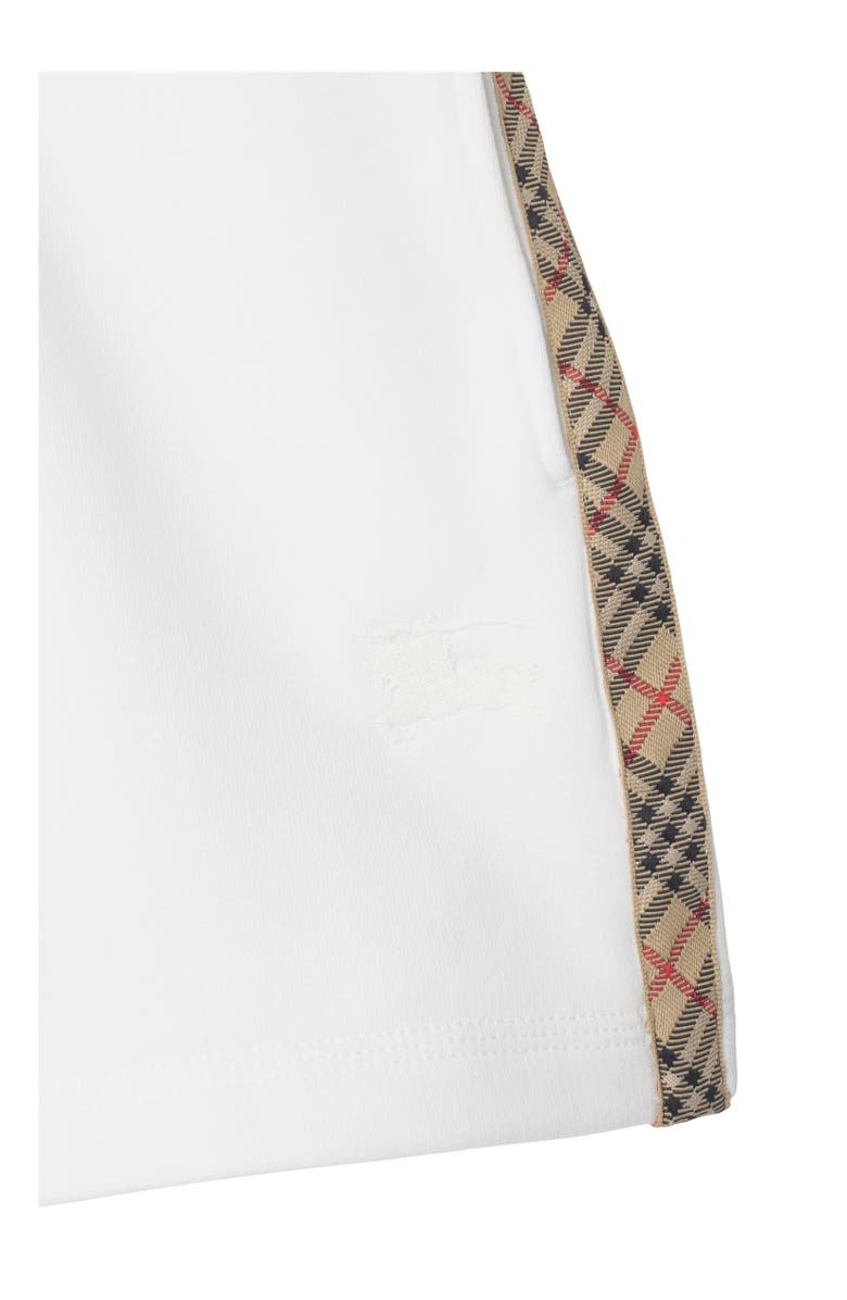 Burberry Check Trim Cotton Shorts, Alternate, color, White