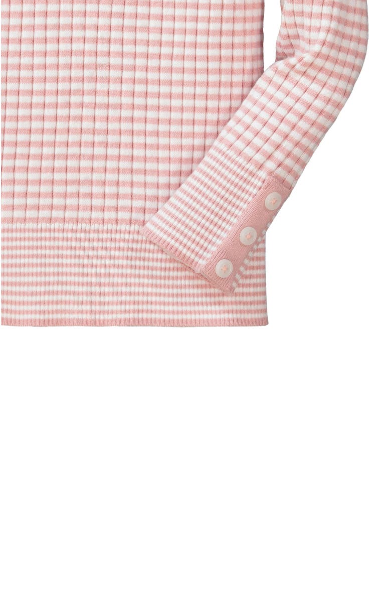 Hope & Henry Girls' Rib Knit Sweater Top, Infant, Alternate, color, White And Rose Mini Stripe