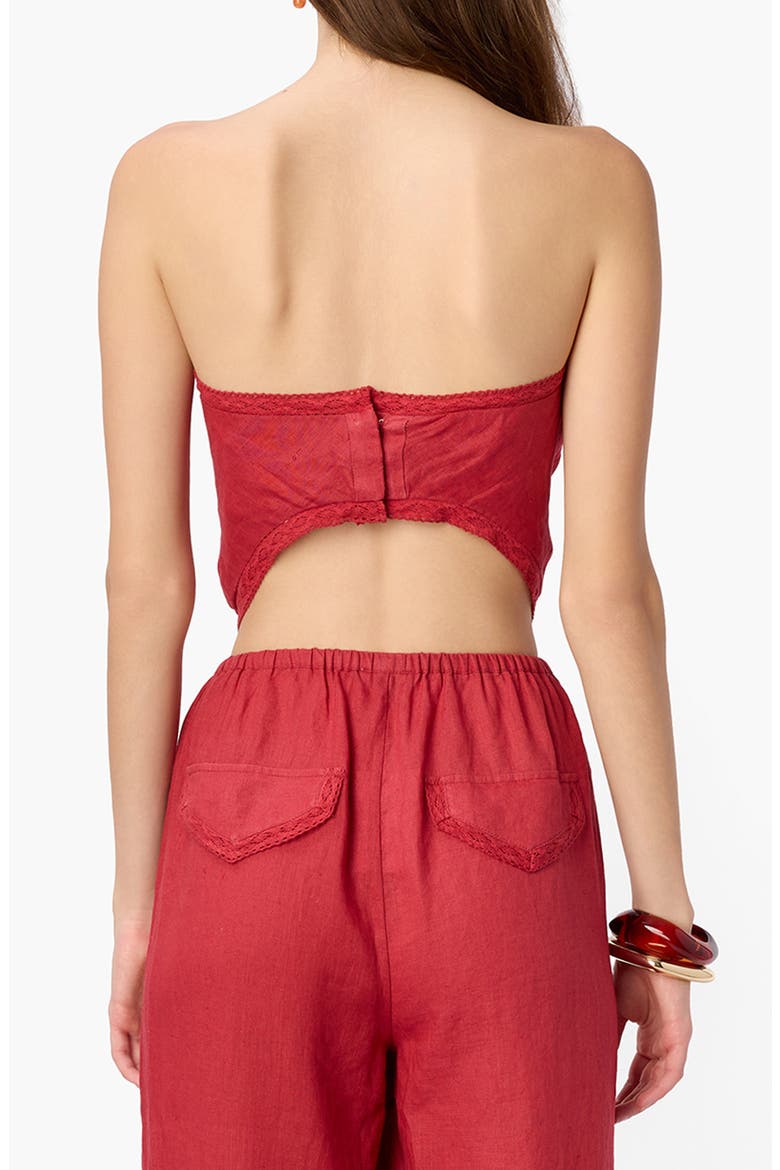 Gael Strapless Handkerchief Hem Linen Blend Camisole, Alternate, color, HUCKLEBERRY