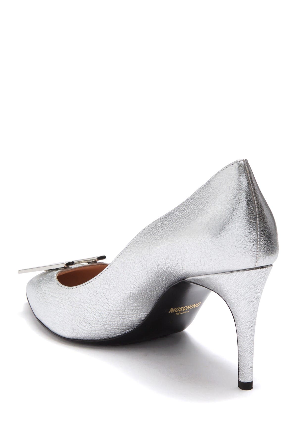 Moschino Logo Hardware Pointed Toe Pump, Alternate, color, 