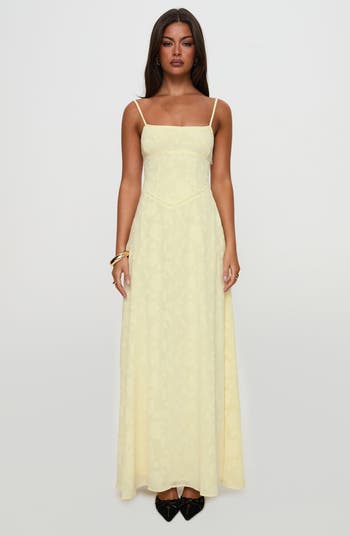 South of France Floral Embroidered Sleeveless Gown
