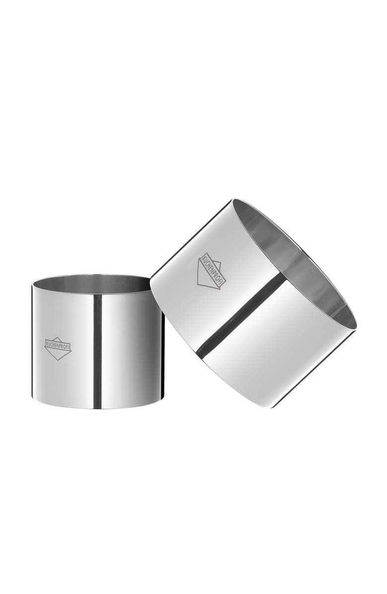 Kuchenprofi Cooking Ring Molds, 4 Piece Set, 2.5-Inch & 3-Inch, Stainless, Alternate, color, Silver