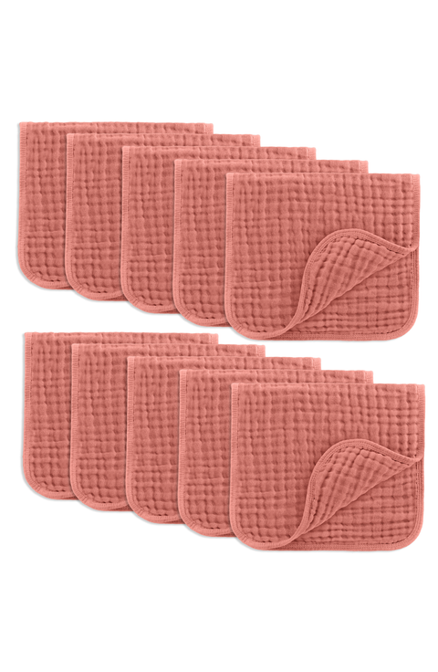 Muslin Burp Cloths - Pack of 10