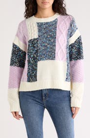 Desigual Mixed Stitch Patchwork Sweater