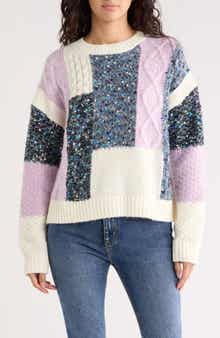 Desigual Mixed Stitch Patchwork Sweater