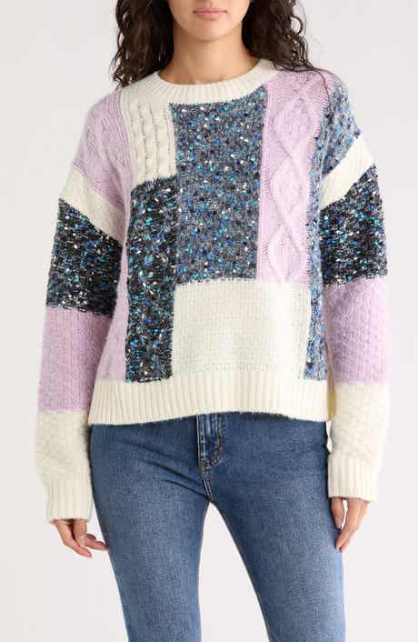 Desigual Mixed Stitch Patchwork Sweater