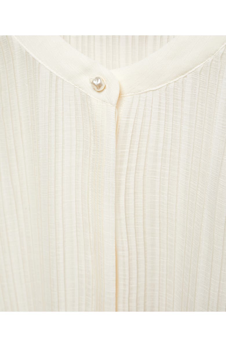 MANGO Semisheer Plissé Button-Up Shirt, Alternate, color, 