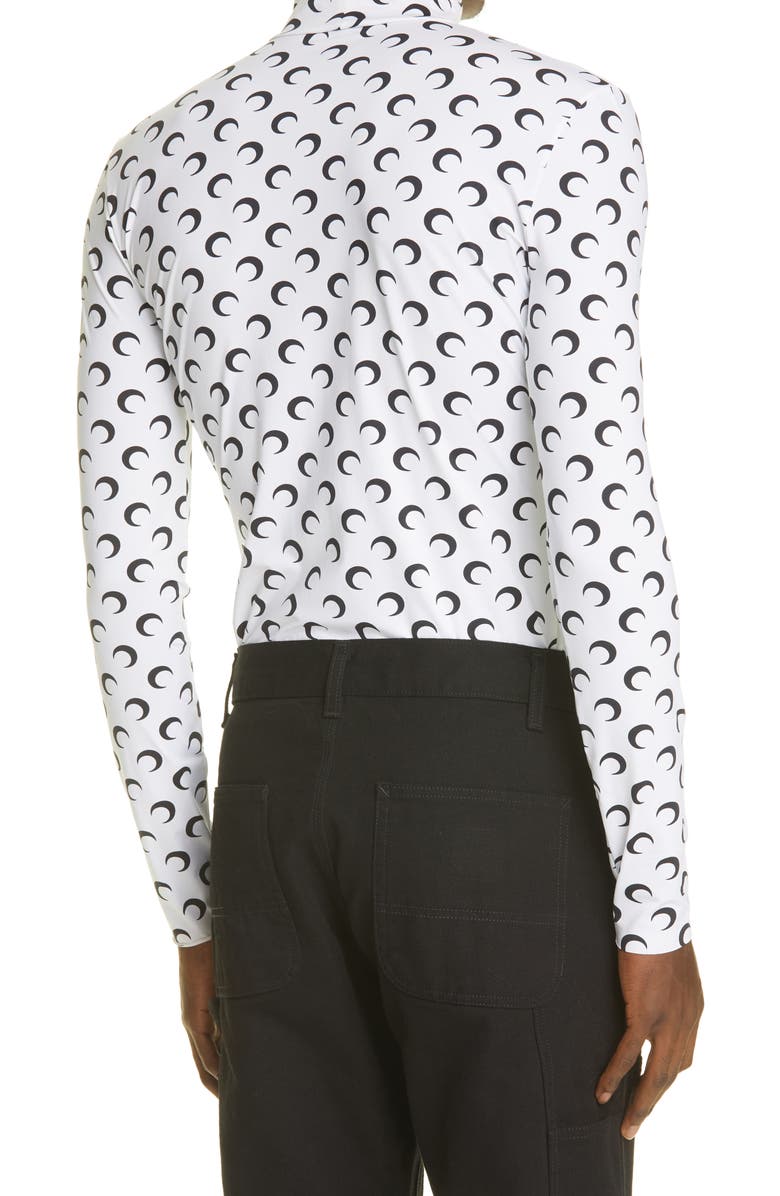 Marine Serre Gender Inclusive Second Skin Mock Neck Top, Alternate, color,