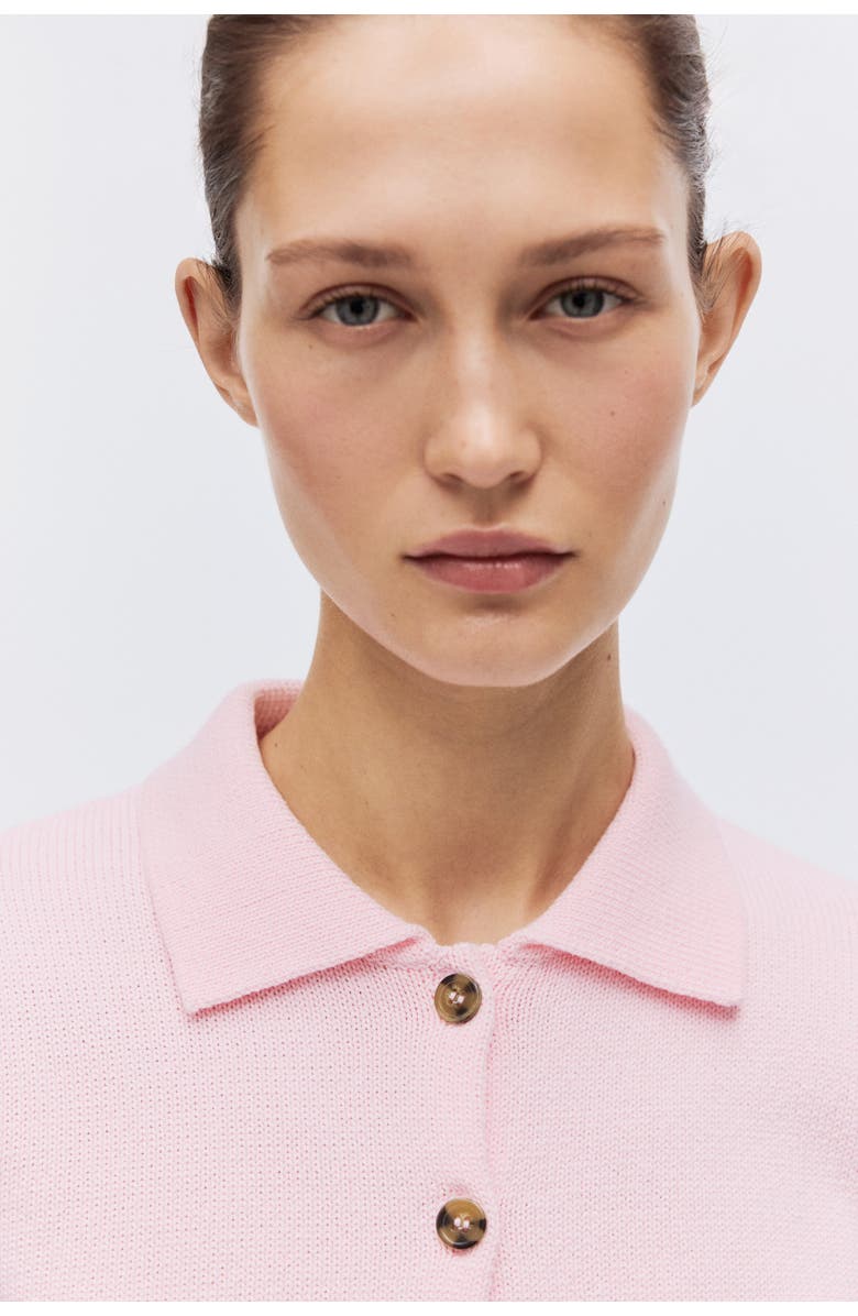 H&M Short-sleeved Cardigan, Alternate, color, Light Pink