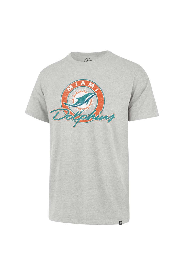 Men's '47 Gray Miami Dolphins Ringtone Franklin T-Shirt, Alternate, color, Gray