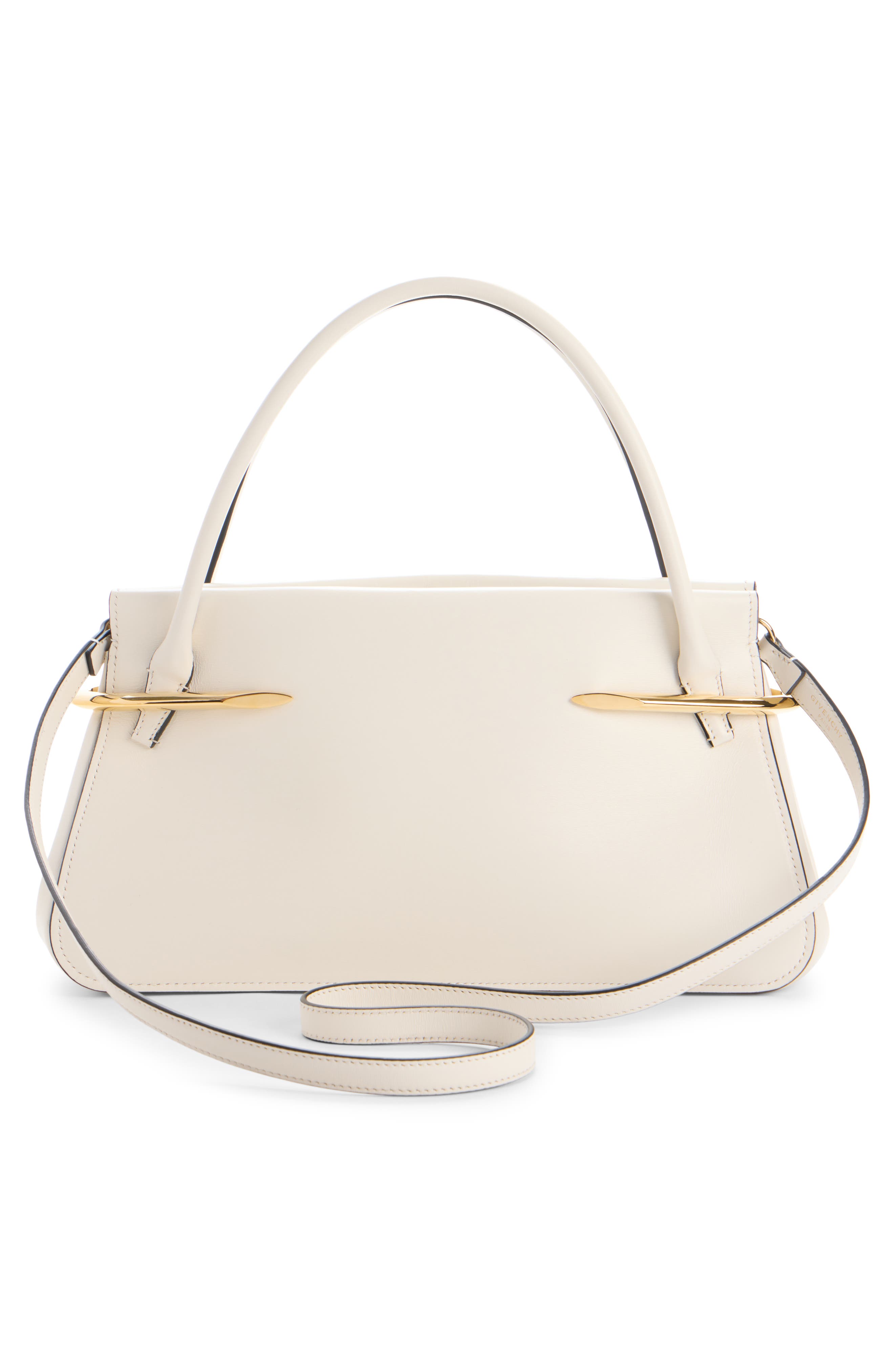 Medium Pinch Leather Top Handle Bag, Alternate, color, 105-IVORY