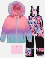 Deux par Deux Play Gradient Jacket & Floral Pants Two Piece Snowsuit