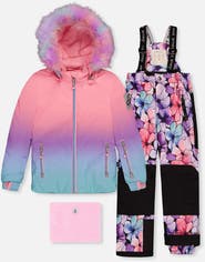 Deux par Deux Play Gradient Jacket & Floral Pants Two Piece Snowsuit
