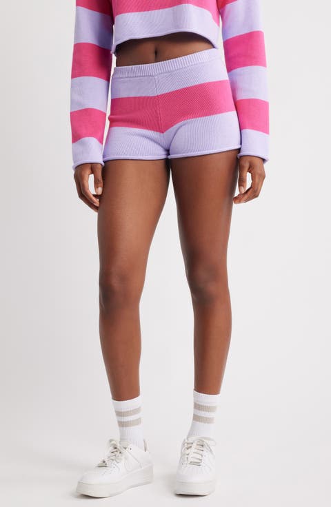 Cotton Blend Rugby Sweater Shorts