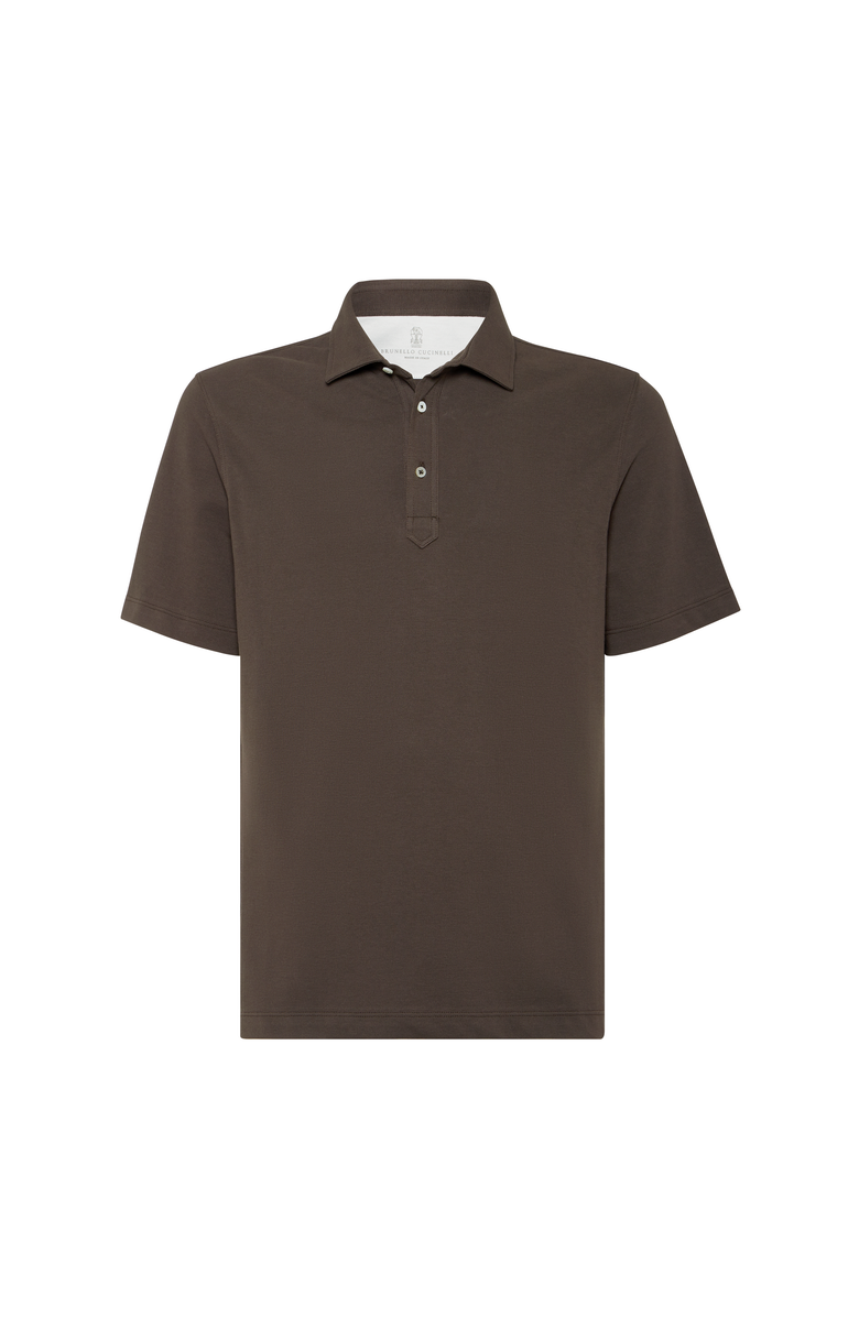 Brunello Cucinelli Piqué polo shirt, Main, color, Brown