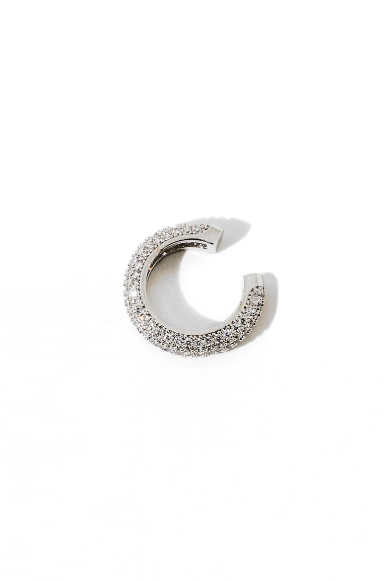 Joni Pavé Ear Cuff, Alternate, color, SILVER