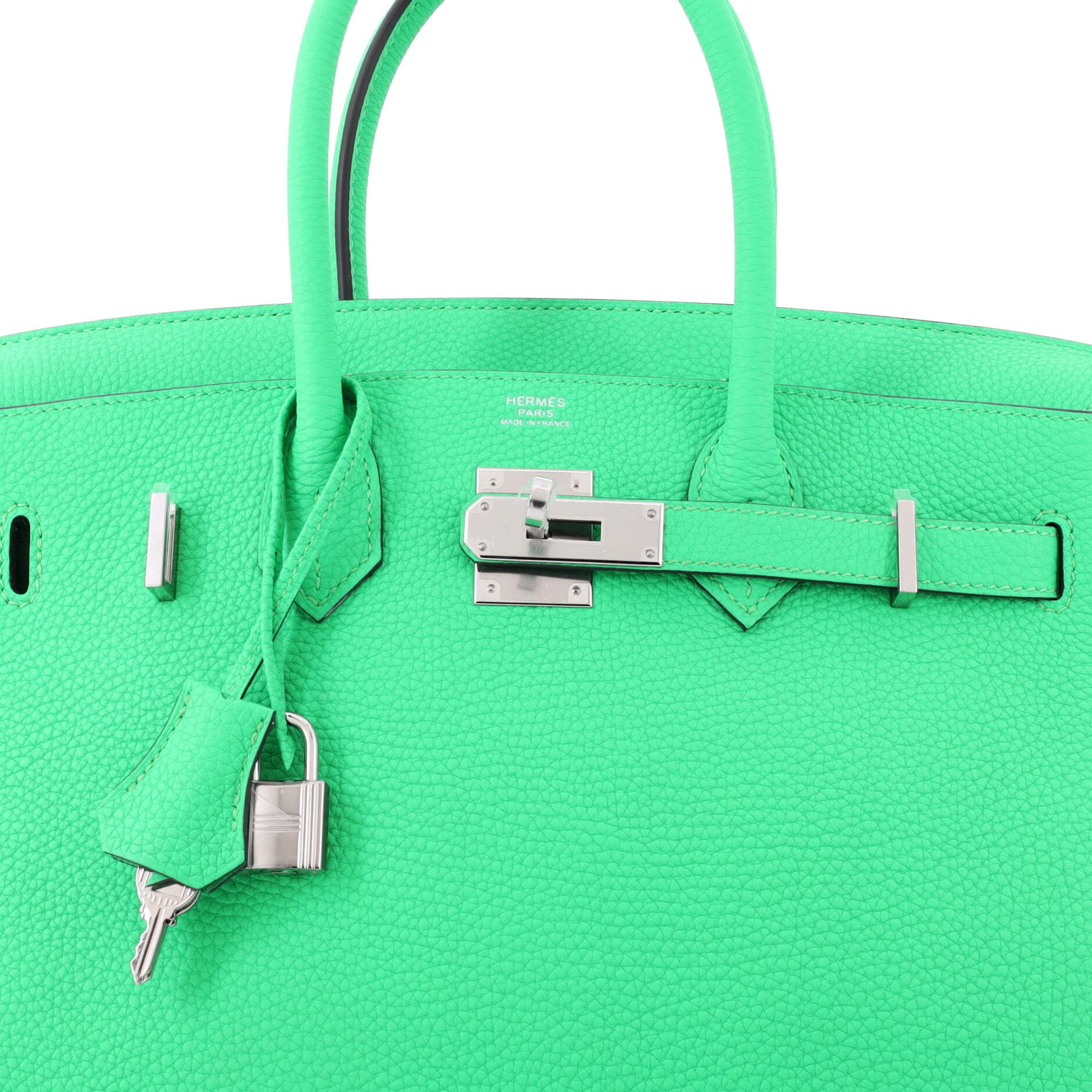 Pre-Owned Hermes Birkin Handbag Green Togo with Palladium Hardware 30, Alternate, color, 
