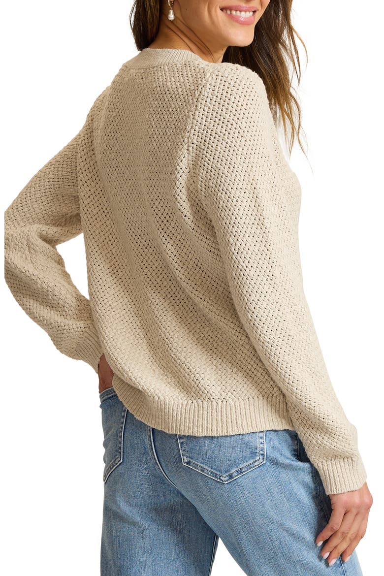 Surf Shore Basket Stitch Crewneck Sweater, Alternate, color, CAMEO