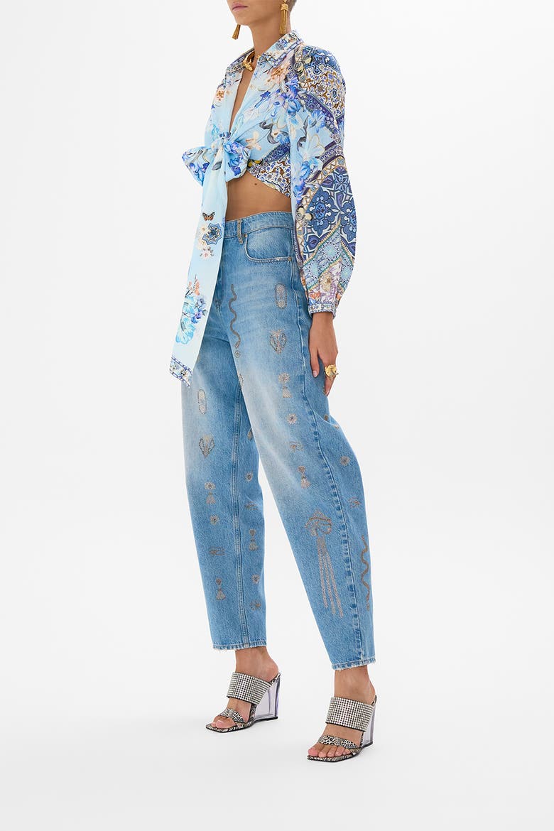 CROPPED WRAP SHIRT AL MANIAL PALACE MEMOIRS, Alternate, color, AL MANIAL PALACE MEMOIRS