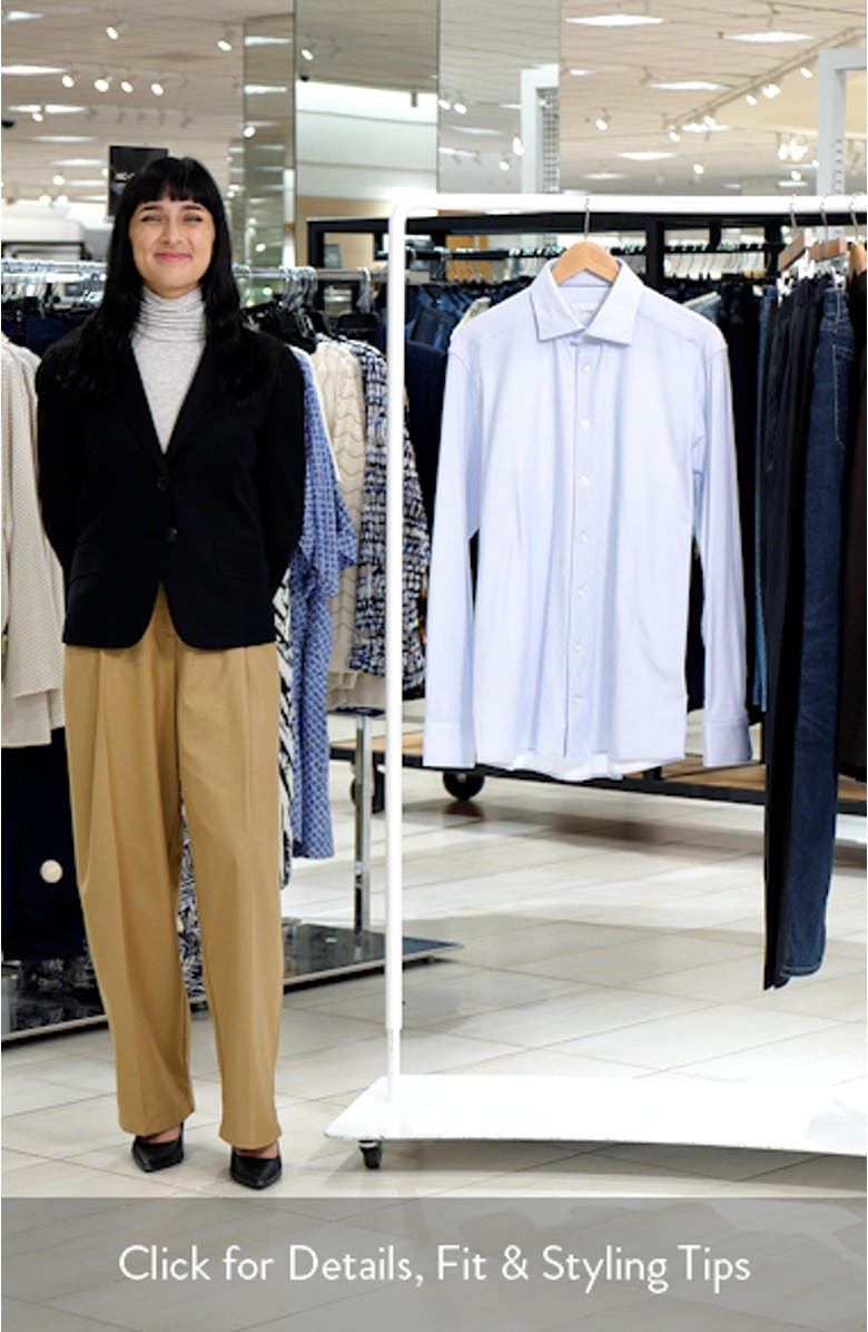 Slim Fit Stripe Stretch Jersey Dress Shirt, sales video thumbnail