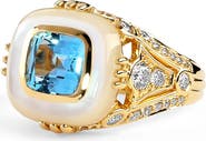SYNA Blue Topaz Pearl Ring