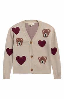 Kids' Bear Jacquard Cardigan