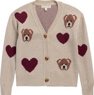 MARGAUX AND LEXI Kids' Bear Jacquard Cardigan