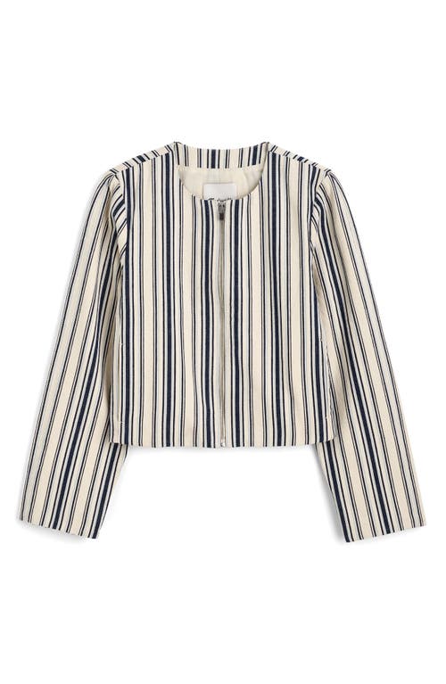 Madewell Stripe Crop Cotton & Linen Jacket