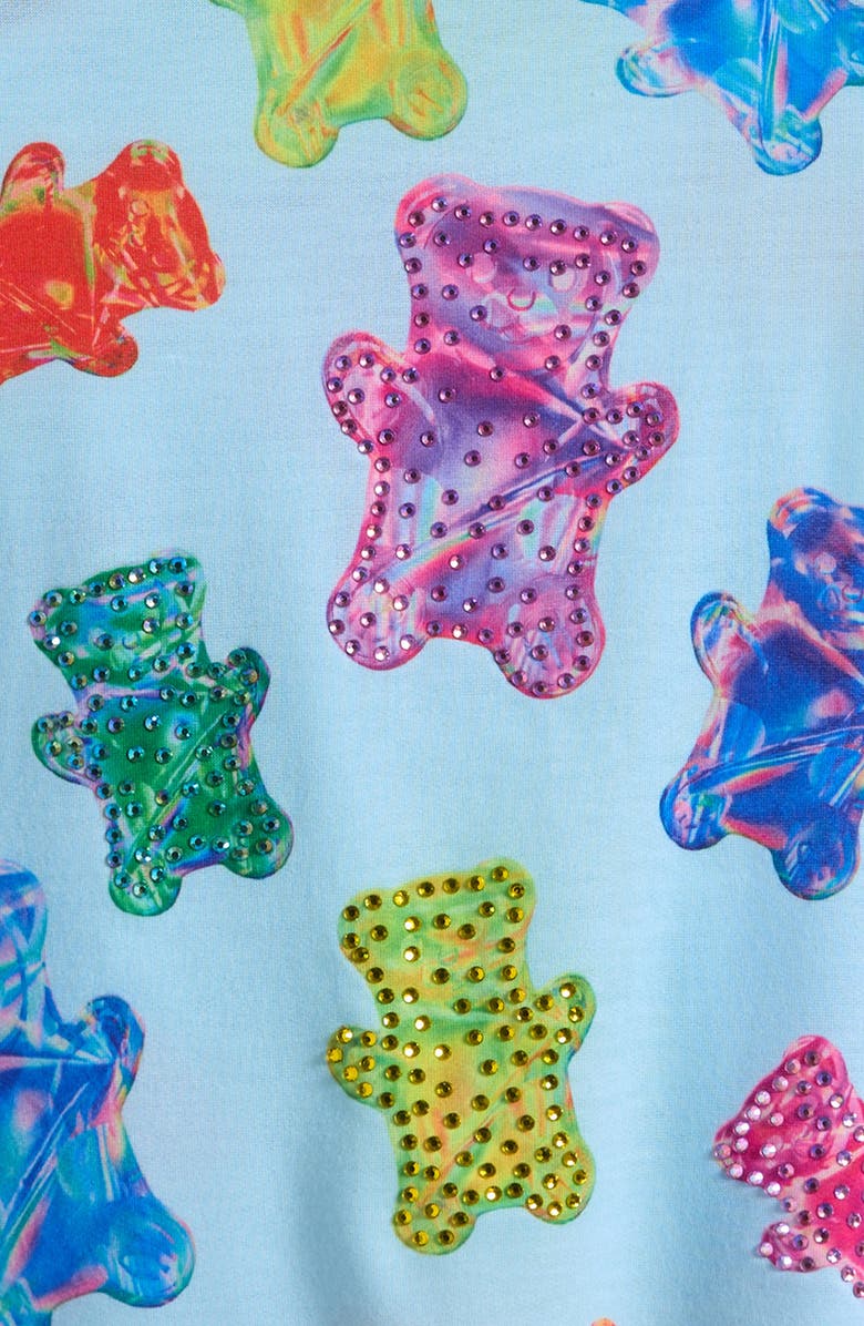 Truly Me Kids' Gummy Bear Print Racerback Dress, Alternate, color, Blue