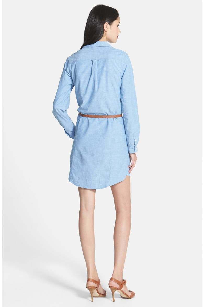 'Tarellia' Belted Cotton Chambray Shirtdress, Alternate, color, LIGHT CHAMBRAY