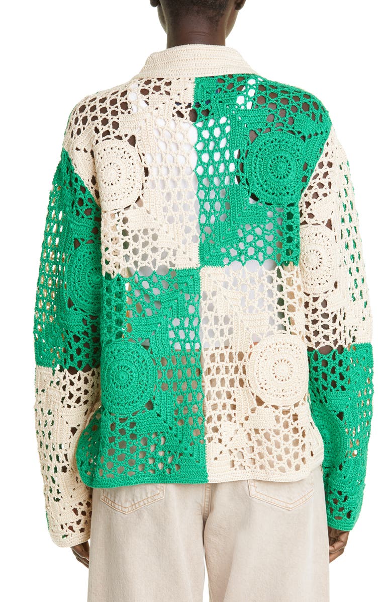 Bode Duotone Crochet Overshirt, Alternate, color,