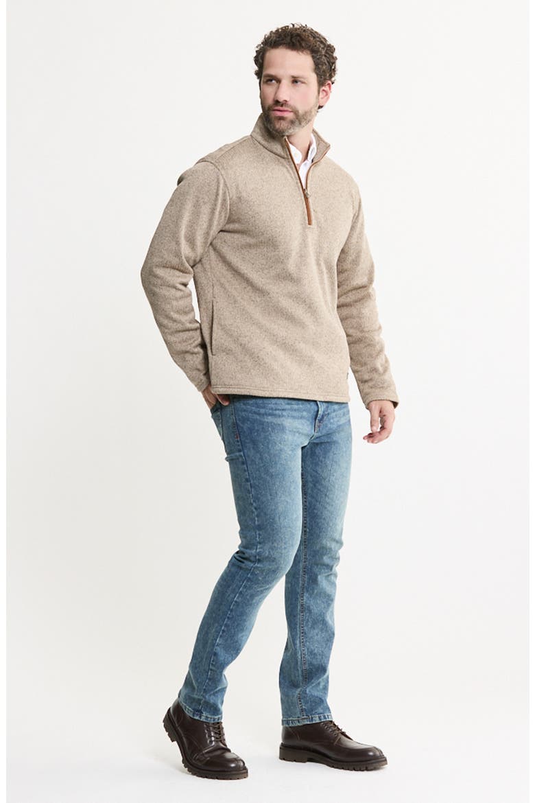 Quarter Zip Sweater Fleece, Alternate, color, STONE FLEECE