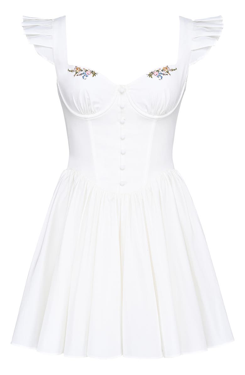 Sisi Embroidered Stretch Cotton Minidress