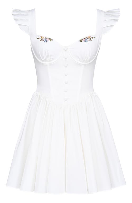 Shop House Of Cb Sisi Embroidered Stretch Cotton Minidress