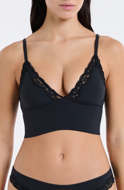 Lace Trim Triangle Longline Bralette