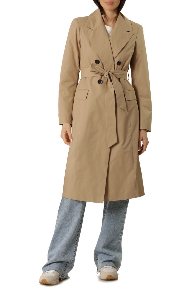 Avec Les Filles Water Resistant Double Breasted Trench Coat, Alternate, color, Khaki