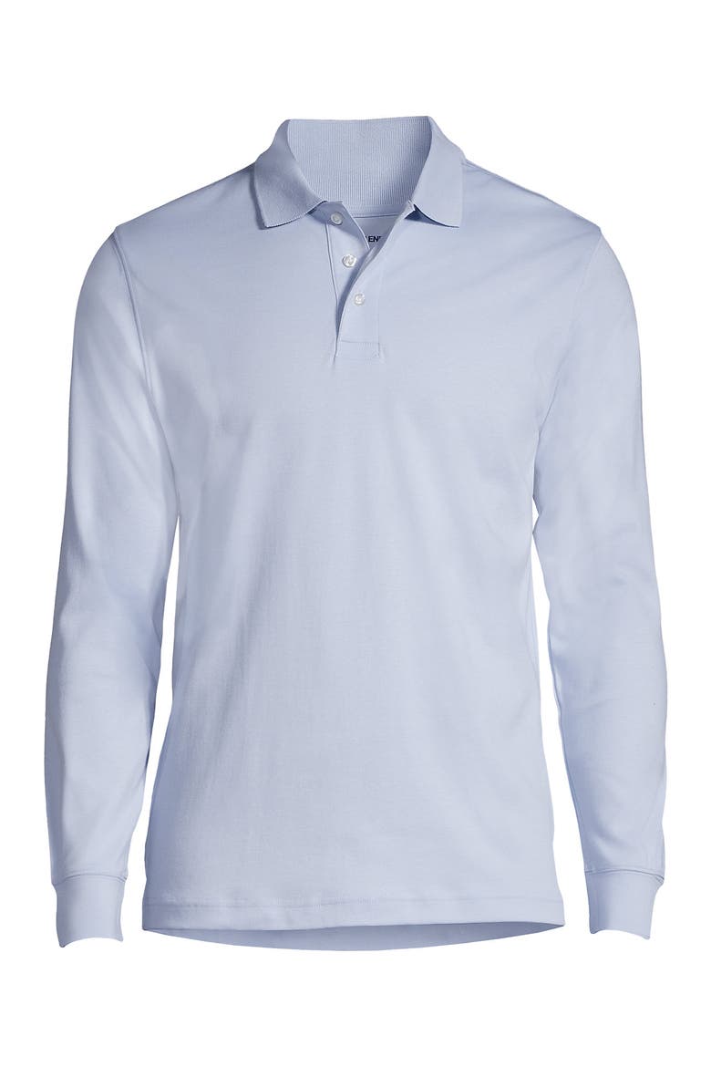 School Uniform  Long Sleeve Interlock Polo Shirt, Alternate, color, Blue