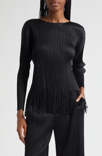 Pleats Please Issey Miyake Wave Pleated Fringe Top | Nordstrom