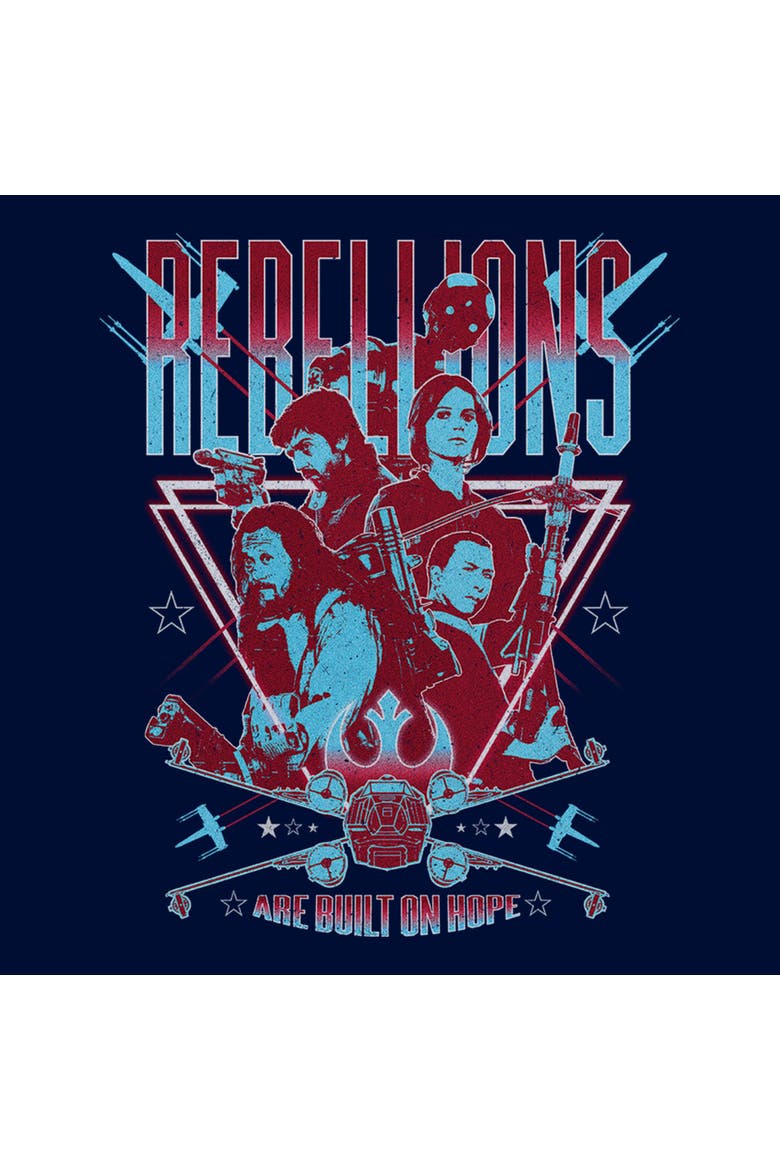 Boy's Star Wars Rogue One Rebellions Are Built On Hope  Graphic T-Shirt, Alternate, color, Navy Blue