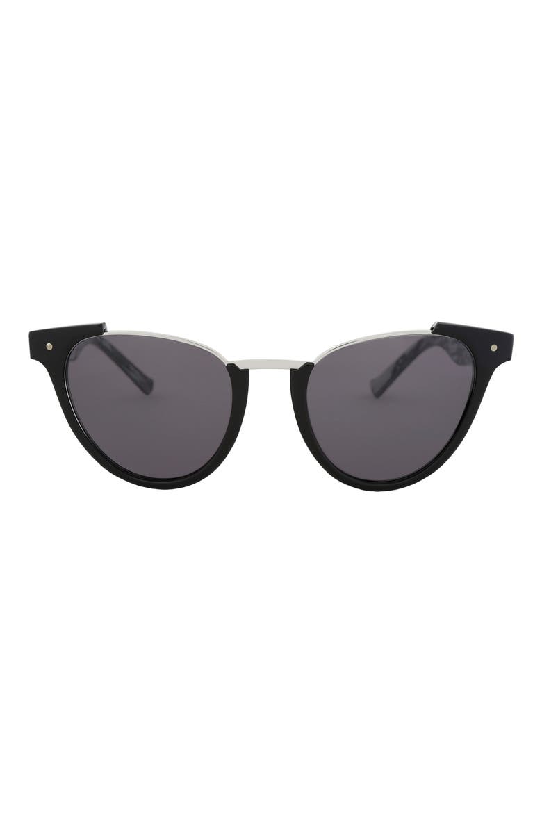 51mm Black Pearl Cat Eye Sunglasses, Main, color, BLACK/ GREY