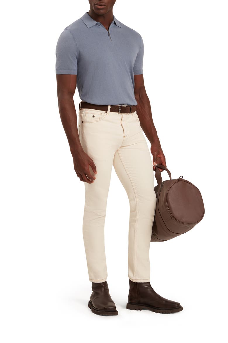 Givrans Zip Polo Sweater, Alternate, color, TEAL-BLUE