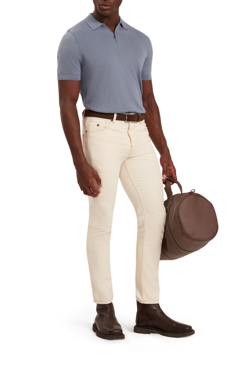 Ted Baker Givrans Zip Polo Sweater, Alternate, color, Teal-Blue