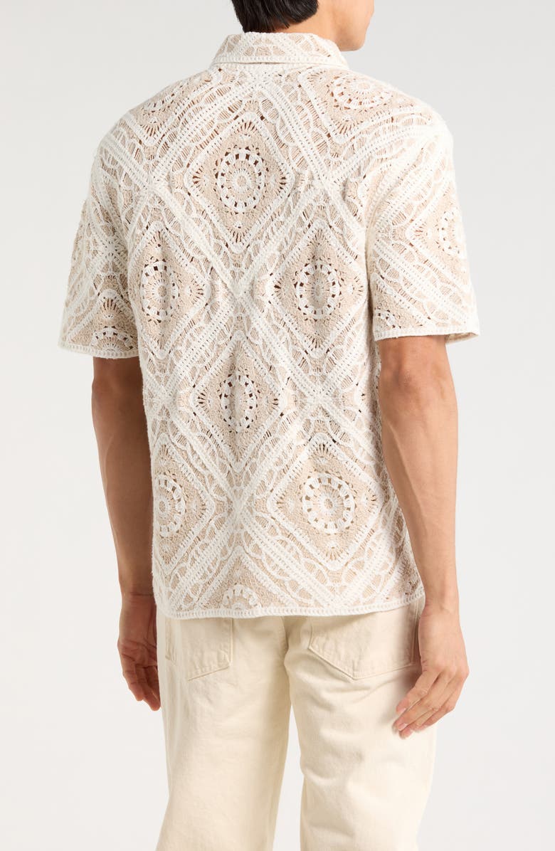 TRUTH Crochet Button-Up Shirt, Alternate, color, Beige Combo