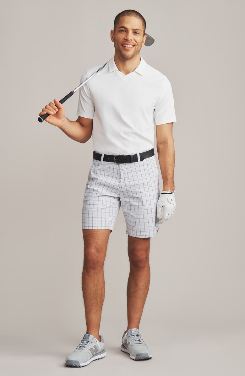 Rhone Dune Plaid Golf Shorts, Alternate, color, White Windowpane Check