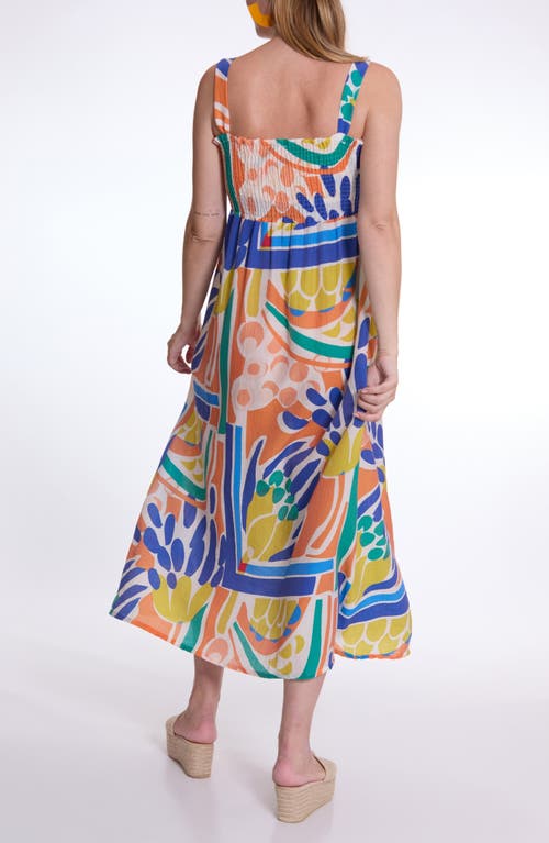 Cache Coeur Naiade Abstract Print Maternity/nursing Maxi Dress In Blue Multi