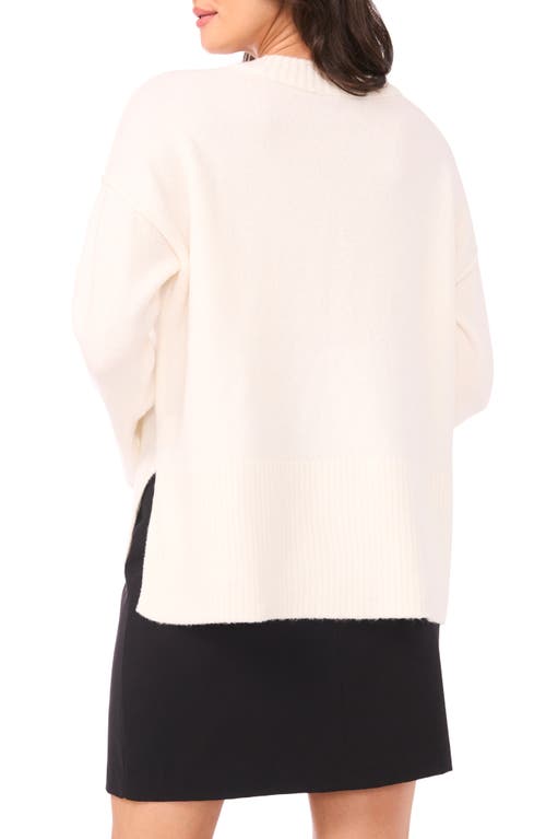Vince Camuto High-low V-neck Sweater In Neutral