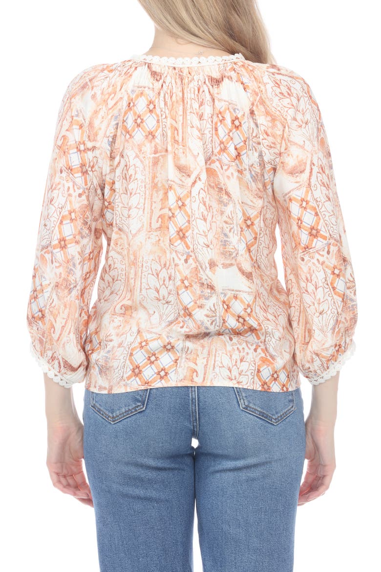 Floral Print Top, Alternate, color, TAN PRINT