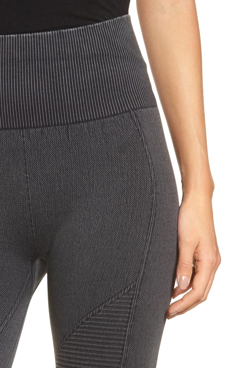 Yummie Washed Moto Seamless Skimmer Leggings, Alternate, color, 